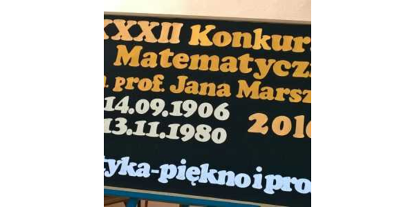 Sukcesy naszych uczniów w XXXVII Konkursie Matematycznym im. prof. Jana Marszała